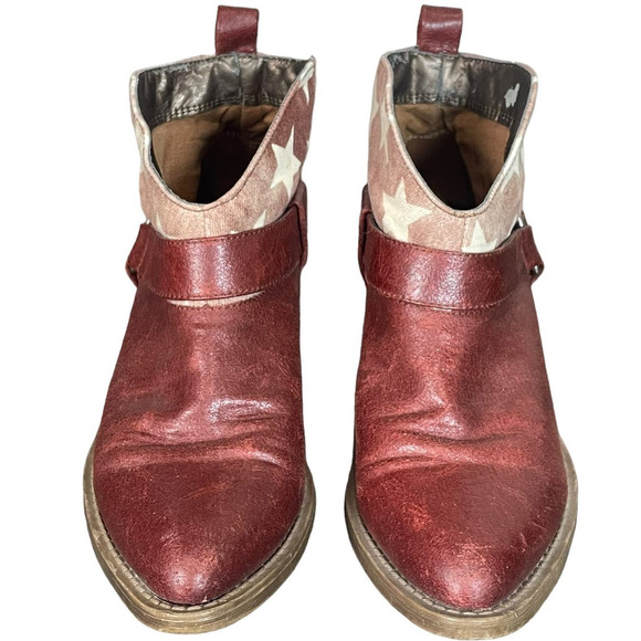 Coconuts by Matisse Womens King Ankle Boots Red Stars Size 6.5‎ Country Festival - Picture 4 of 10
